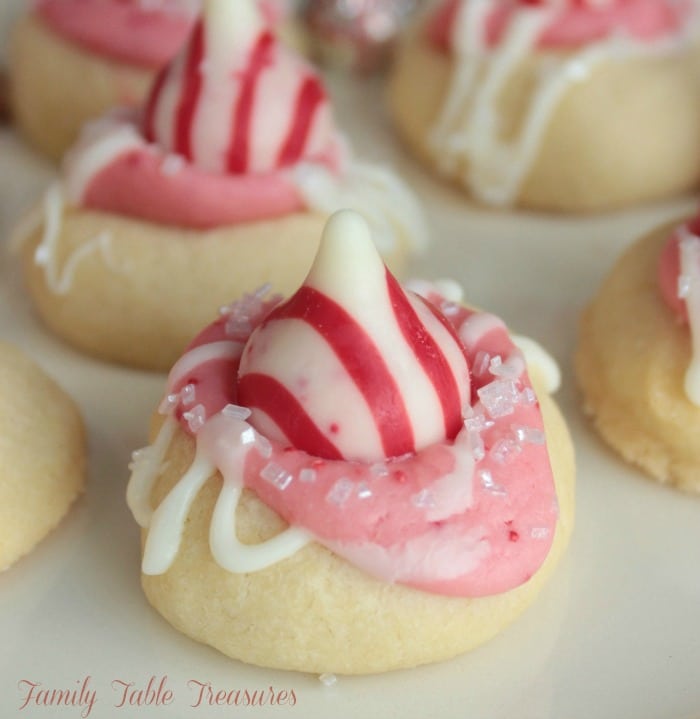 Peppermint Kiss Thumbprint Cookies