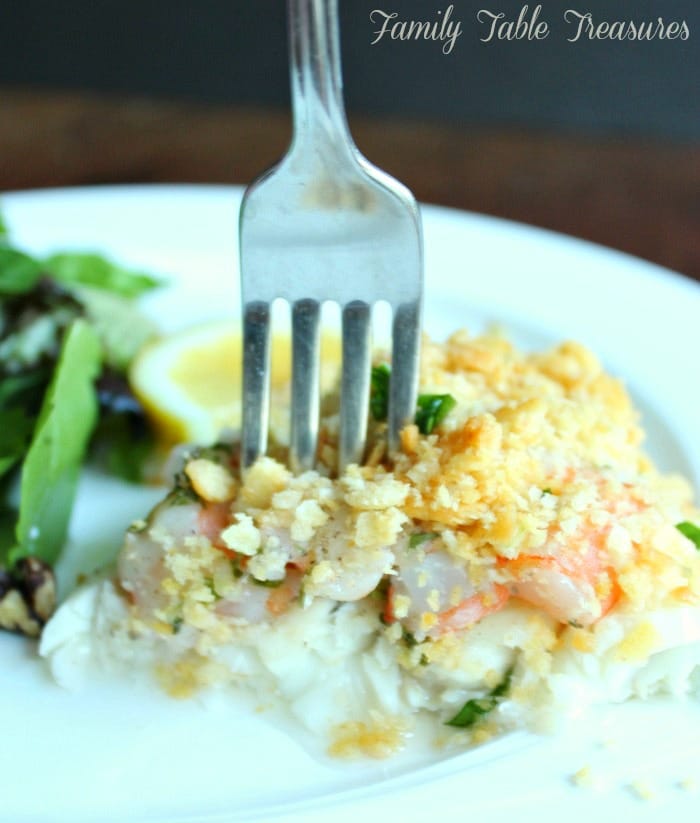 baked fish with ritz cracker topping